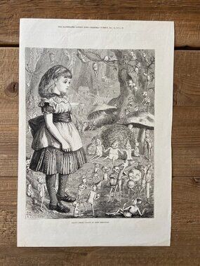 Kate Greenaway, Woodcut Engraving, Antique Print, Fairies, fairytale,